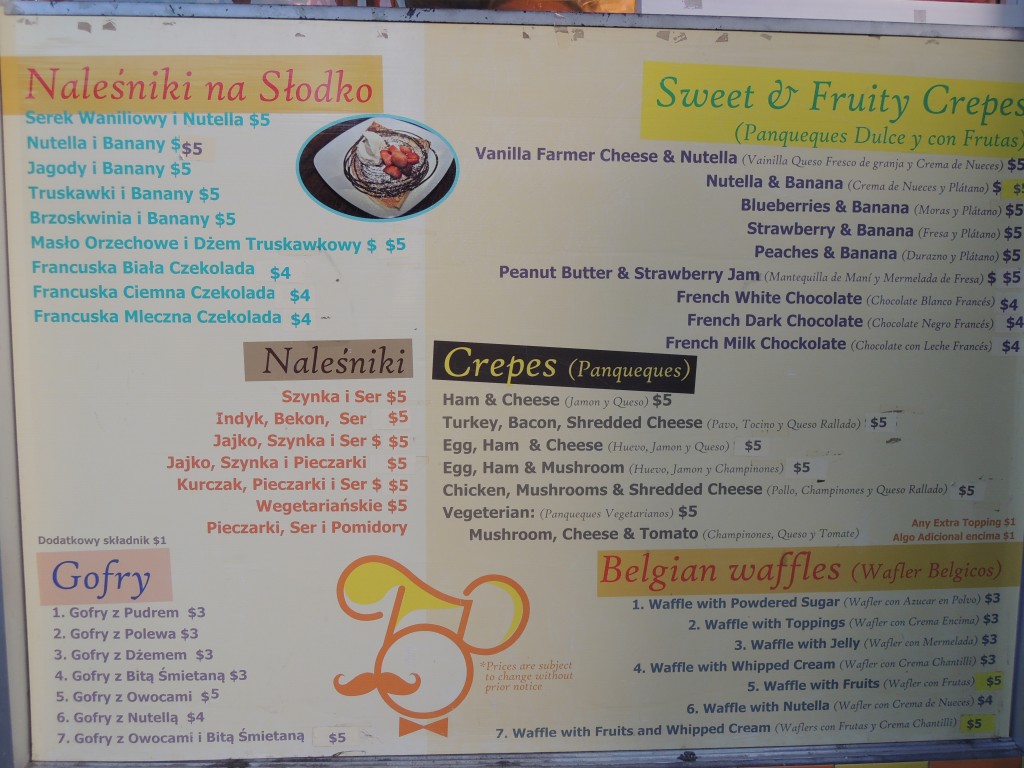 Naleśniki Gofry menu